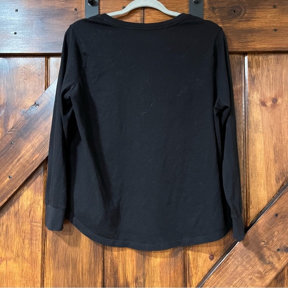 Terra & Sky black long sleeve v-neck top - Picture 2 of 4